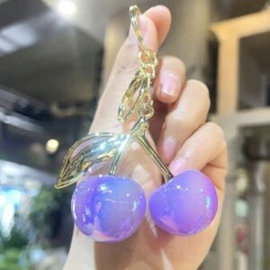 Purple Cherry Bag Charm/ Keychain New